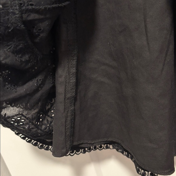 NWOT [Pearl by Lela Rose] Black Eyelet Tiered Ruffle Mini Lined Skirt Women’s 8 - Picture 9 of 12